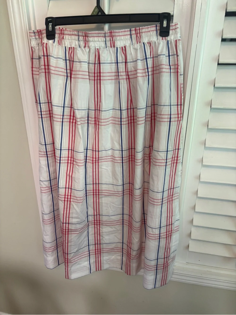 Free assembly White Plaid Button Front Maxi Skirt Size XL